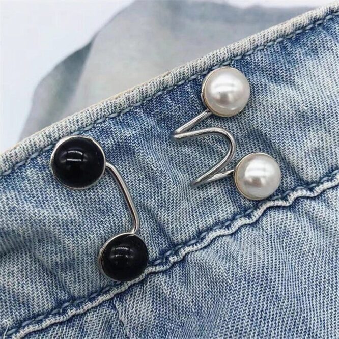 Women Skirt Pants Jeans Adjustable Waist Clip Metal Pins Clothing Accessories Sewing Women's Brooch Set Tighten Waist Brooches - Image 3