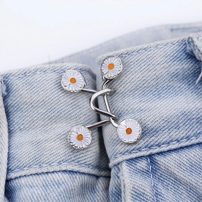 Women Skirt Pants Jeans Adjustable Waist Clip Metal Pins Clothing Accessories Sewing Women's Brooch Set Tighten Waist Brooches - Image 5