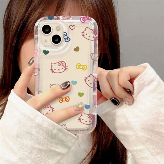 Hello Kitty Sanrio Plush Cartoon Cute KT Soap Case IPhone Full Package Softphone Case Anime Plush Toys for Girls Birthday Gift - Image 5